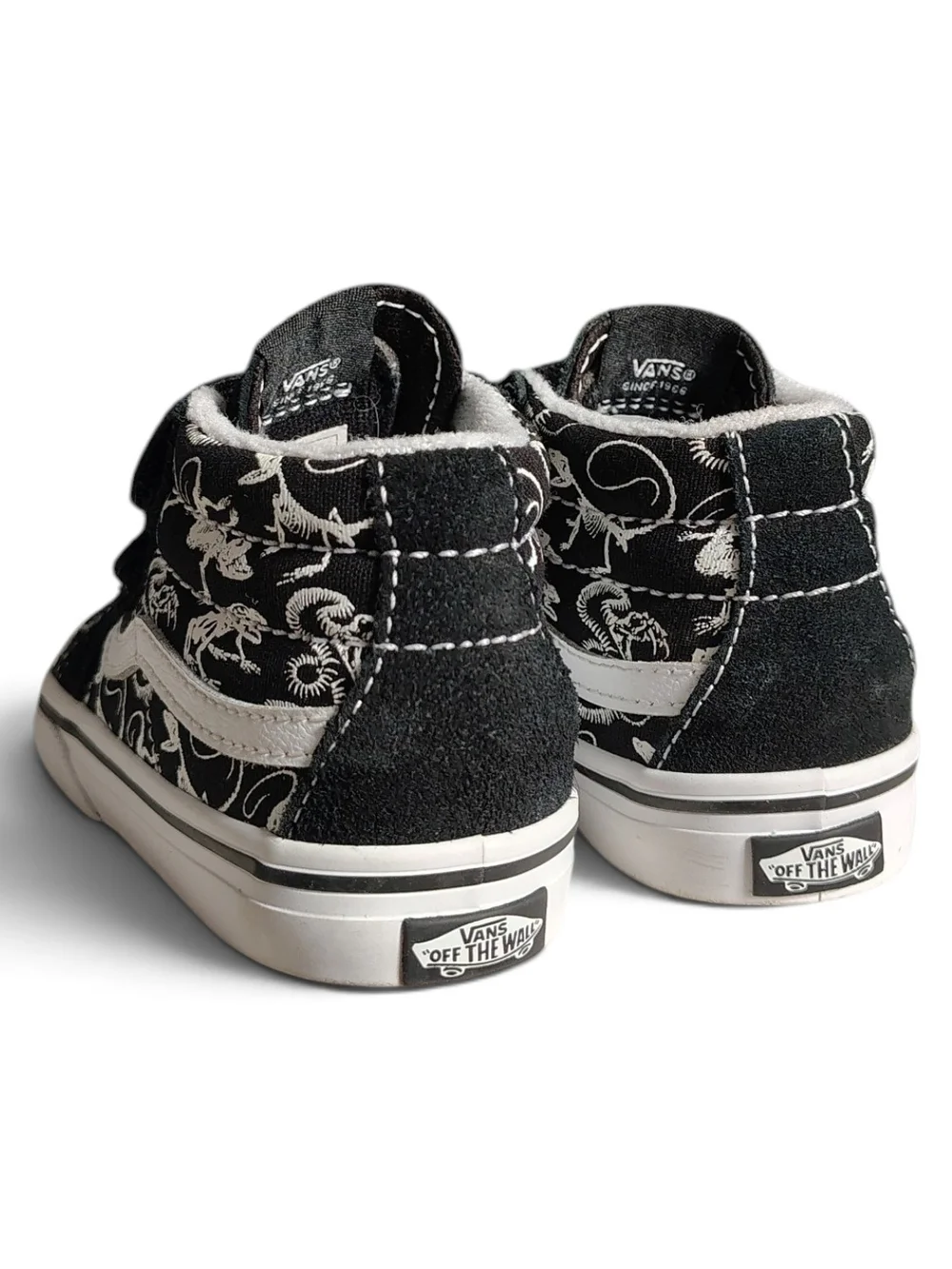 Vans Toddler Sk8-Mid Reissue V Glow Dino Skeleton Sneakers Black Size 8T